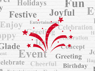 Image showing Holiday concept: Fireworks on wall background