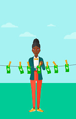 Image showing Woman loundering money.