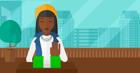 Image showing Woman refusing bribe.