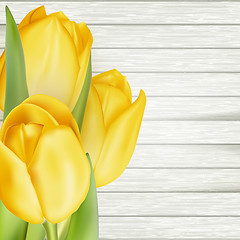 Image showing Bouquet of yellow tulips. EPS 10