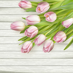 Image showing Beautiful pink tulips. EPS 10