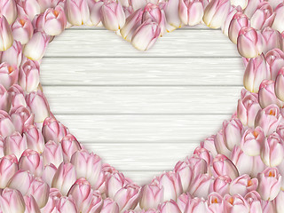 Image showing Tulips heart shape frame. EPS 10