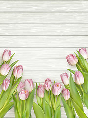 Image showing Beautiful pink tulips. EPS 10