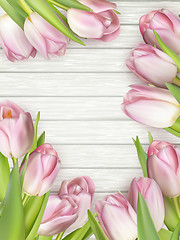 Image showing Frame of pink tulips. EPS 10