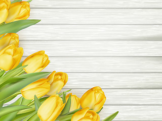 Image showing Bouquet of yellow tulips. EPS 10