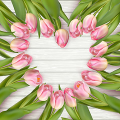 Image showing Heart shaped tulips. EPS 10