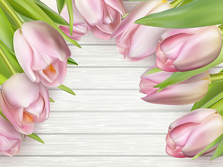 Image showing Beautiful pink tulips. EPS 10