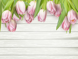 Image showing Beautiful pink tulips. EPS 10