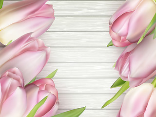 Image showing Beautiful pink tulips. EPS 10