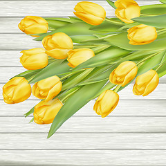 Image showing Bouquet of yellow tulips. EPS 10