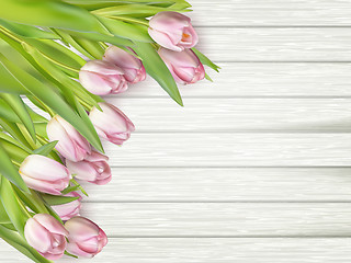 Image showing Frame of pink tulips. EPS 10