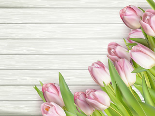 Image showing Beautiful pink tulips. EPS 10