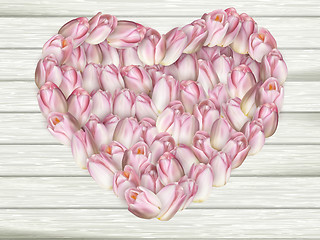 Image showing Beautiful flower frame in heart shape. EPS 10