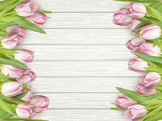 Image showing Bouquet of pinkl tulips. EPS 10