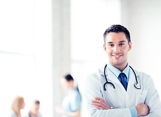 Image showing male doctor with stethoscope