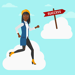 Image showing Business woman moving to success.