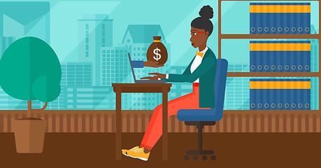 Image showing Business woman working in office.