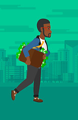 Image showing Man with suitcase full of money.