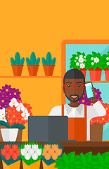 Image showing Florist taking order.