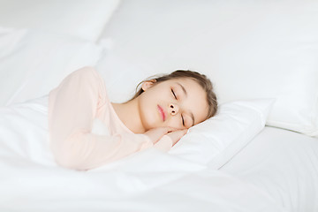 Image showing girl sleeping in bed at home