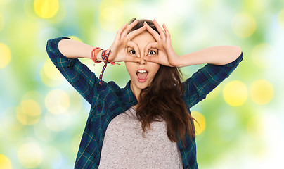 Image showing happy teenage girl making face and having fun