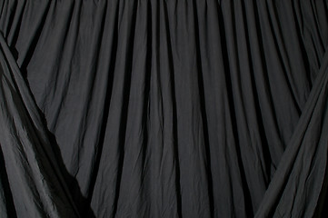 Image showing Draped black background fabric