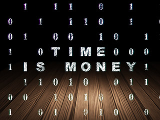 Image showing Business concept: Time Is money in grunge dark room