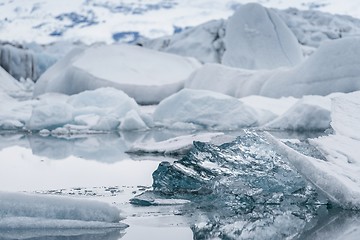 Image showing Blue icebergs closeup