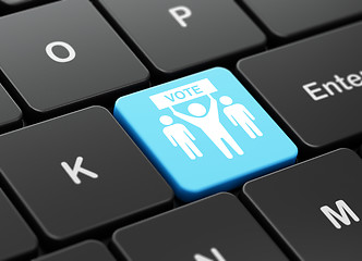 Image showing Politics concept: Election Campaign on computer keyboard background