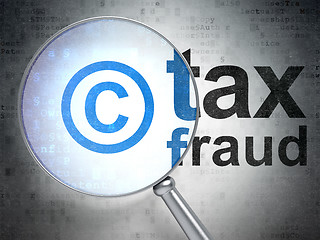Image showing Law concept: Copyright and Tax Fraud with optical glass