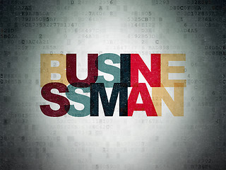 Image showing Finance concept: Businessman on Digital Paper background