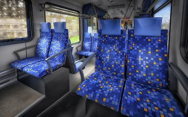 Image showing Inside of high speed train compartment