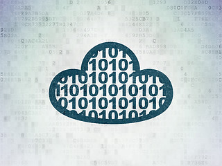 Image showing Cloud computing concept: Cloud With Code on Digital Paper background
