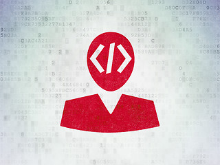 Image showing Programming concept: Programmer on Digital Paper background