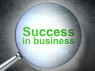 Image showing Finance concept: Success In business with optical glass