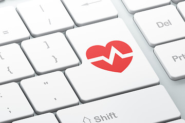 Image showing Healthcare concept: Heart on computer keyboard background