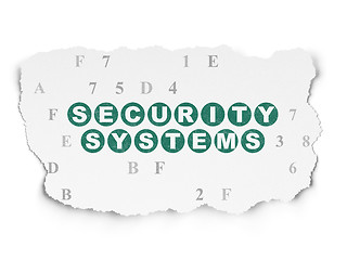 Image showing Protection concept: Security Systems on Torn Paper background