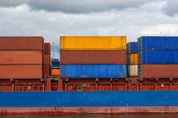 Image showing Cargo containers in shipyard