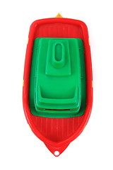 Image showing color plastic ship toy 