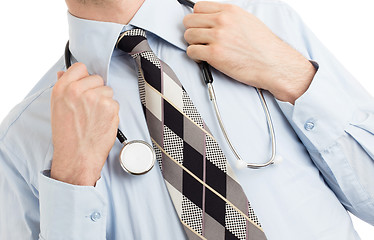 Image showing Doctor with stethoscope, isolated