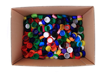 Image showing color plastic caps background