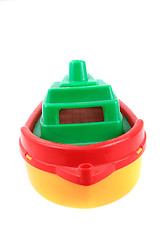 Image showing color plastic ship toy 