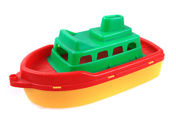 Image showing color plastic ship toy 