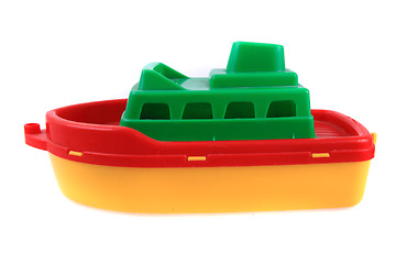Image showing color plastic ship toy 