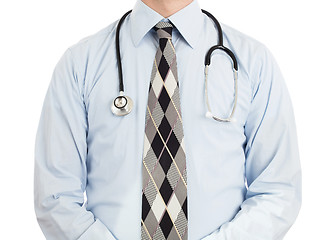 Image showing Doctor with stethoscope, isolated