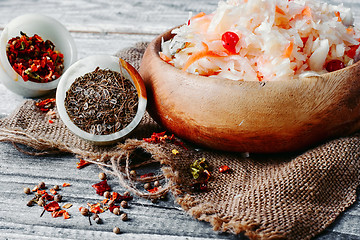 Image showing Sauerkraut with cranberries