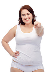 Image showing plus size woman in underwear showing