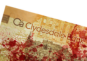 Image showing Scottish Banknote, 10 pounds, blood