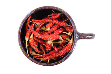 Image showing chilli pepper in old cup