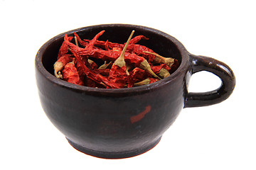 Image showing chilli pepper in old cup